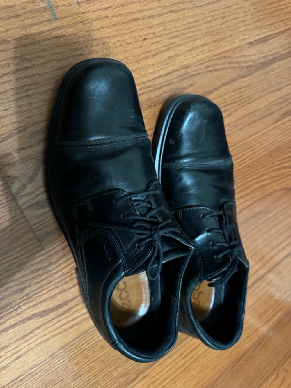 Ecco Men's Black Leather Derby Lace-Ups